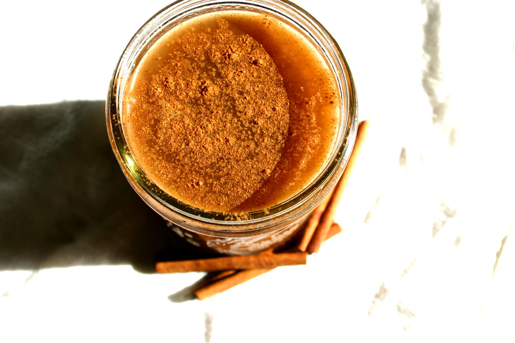 top view of applesauce with cinnamon