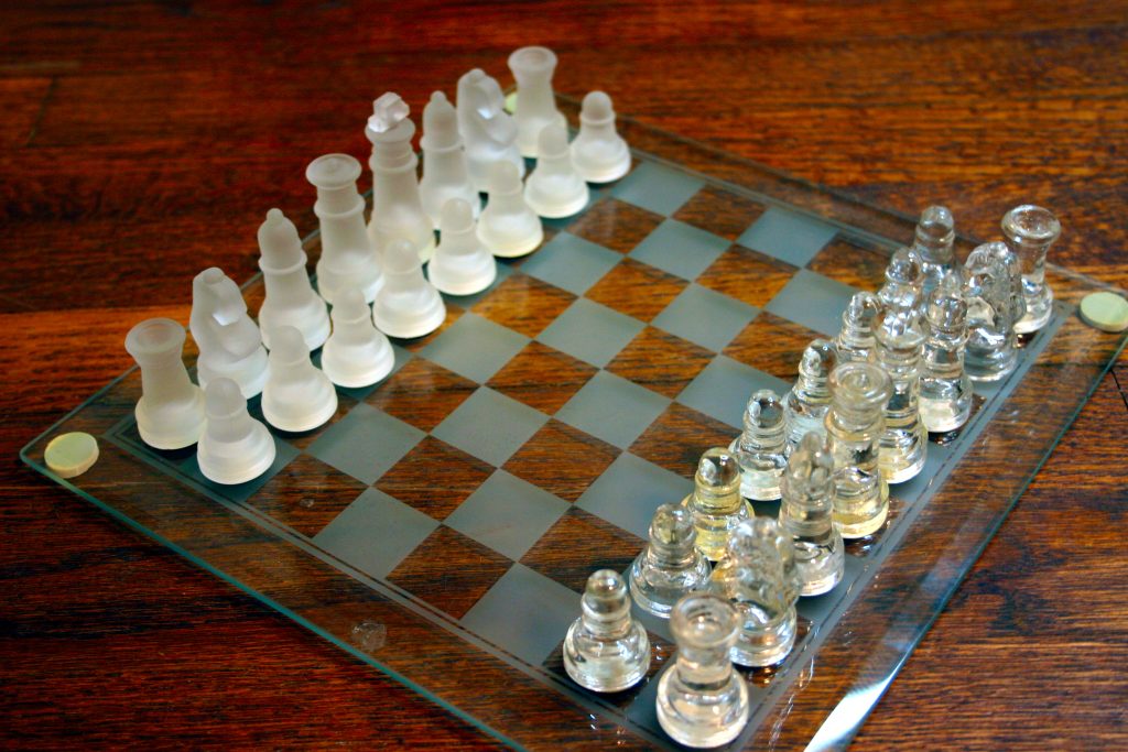 Chess glass board game
