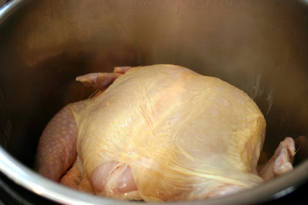 raw chicken in an instant pot