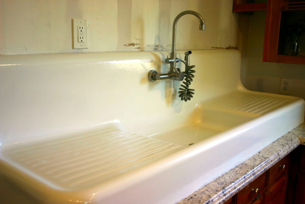 a refinished old cast iron sink