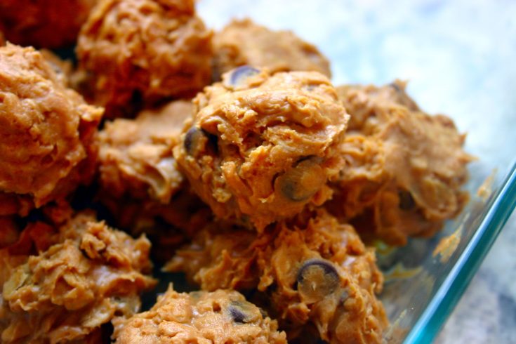 peanut butter balls with chocolate chips