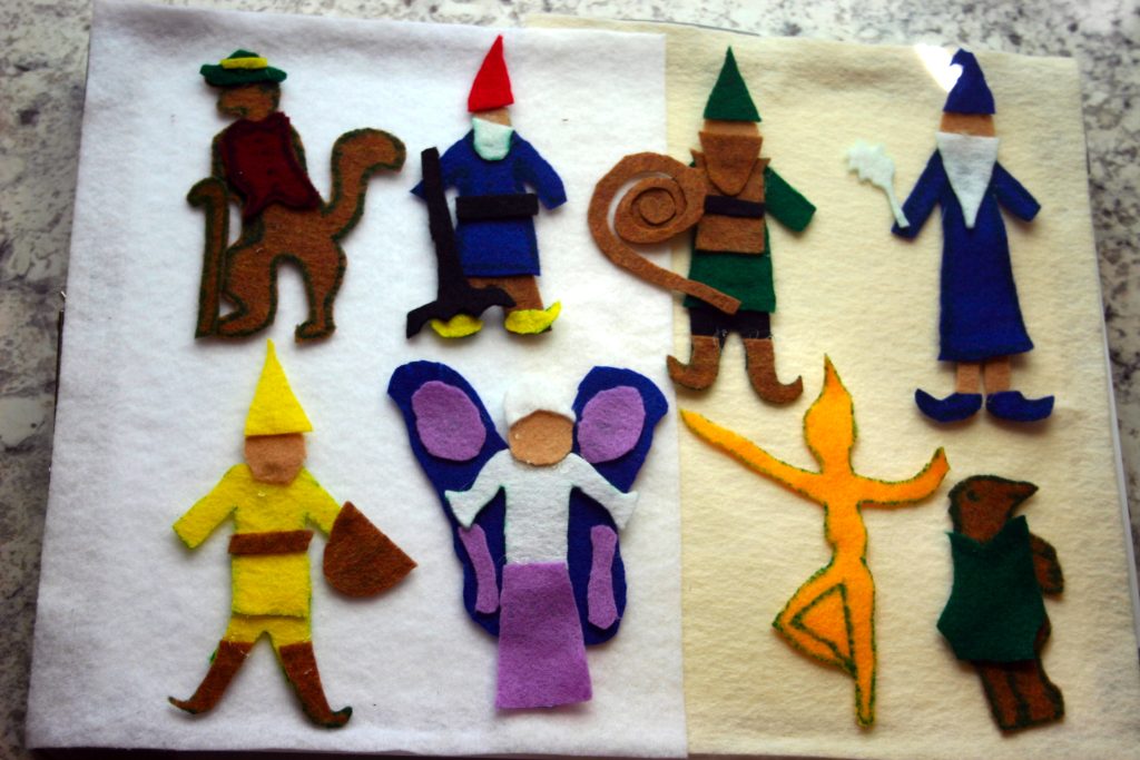 Felt figures on a felt board