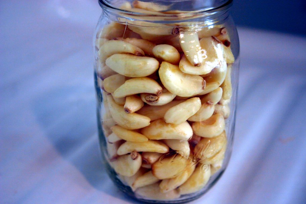 Garlic in a mason jar